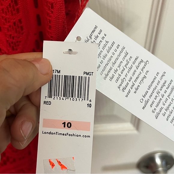 Sleeveless V Neck Lace Fit & Flare Dress W. Mock collar cocktail evening size 10 - Picture 3 of 7